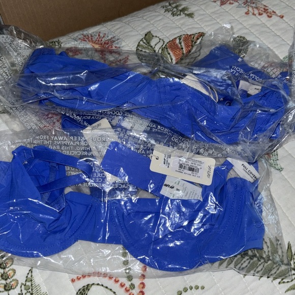 aerie blue smoothez bra mesh in blue full coverage - Picture 3 of 3